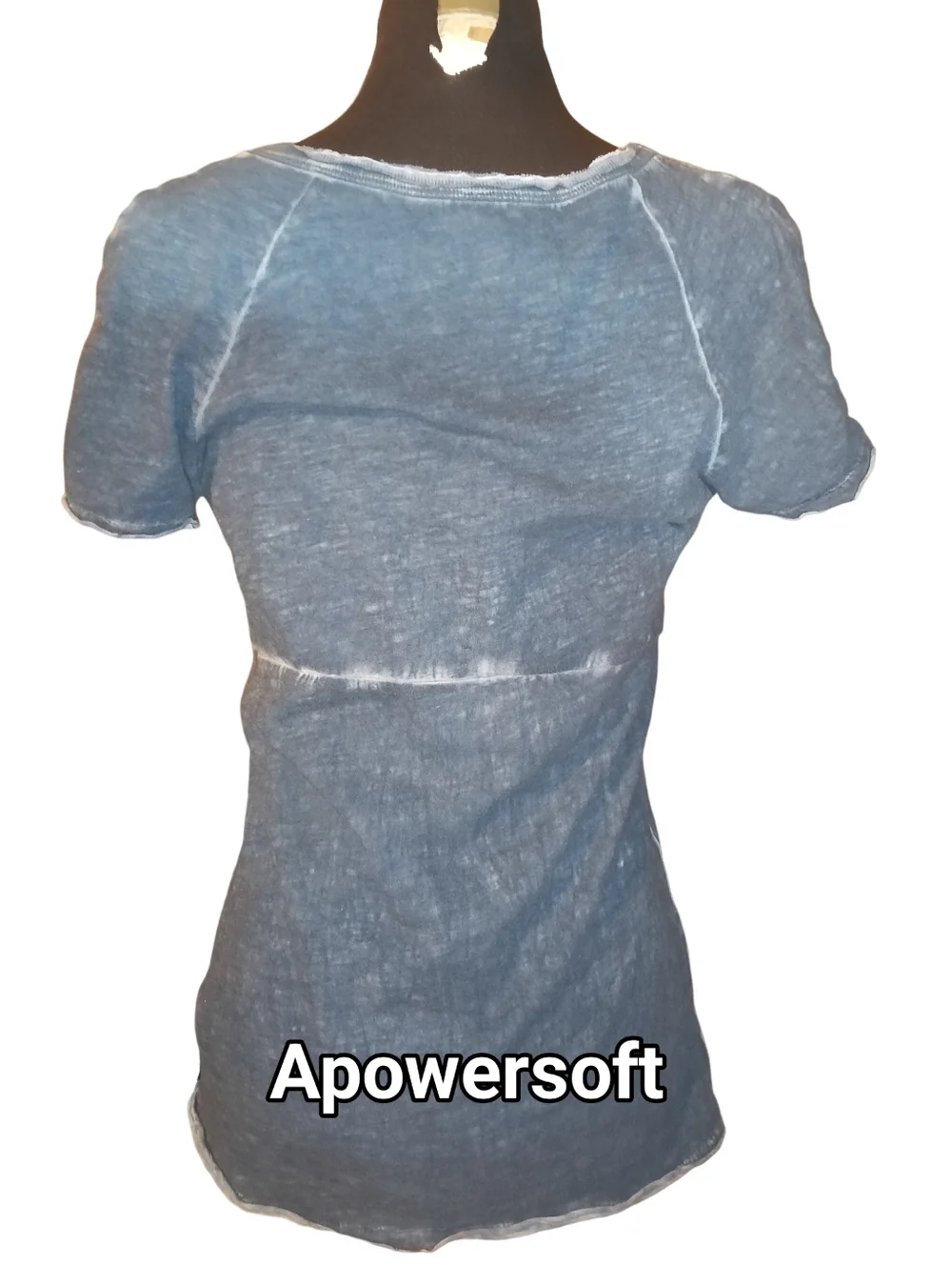 Acid Wash Embroidered Tee — Free People — Size M - Picture 3 of 6
